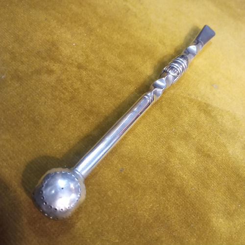 Bombilla De Plata Antigua Maciza Probada Criolla Colonial Plata (Usado)
