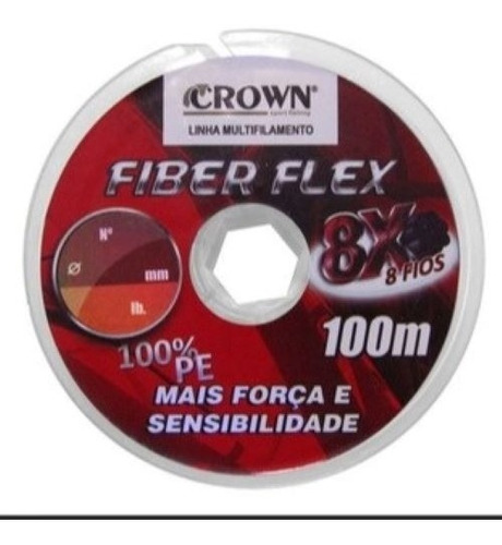 Linha Multi Crown Fiber Flex 8x 0.23mm 30 Lbs 100m - Cinza