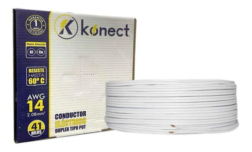 Cable Duplex Pot  Konect Cal. 14 100 Mtrs