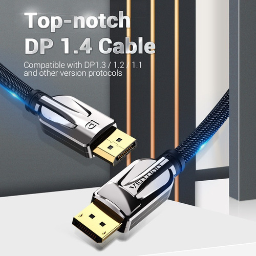Imagen 3 de 10 de Cable Premium Display Port 1.4 8k 60hz 1,5 Metros Vention