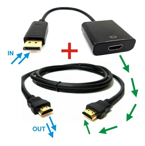 Conversor Adaptador Displayport Full Hd1080p + Cable Hdmi 