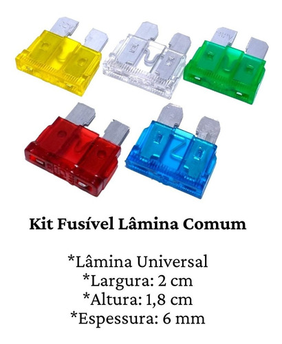 100 Peças Fusíveis Lamina Automotivo 10 15 20 25 30 Amperes