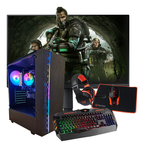 Pc Torre Gamer Ryzen 5 - 16gb Ram - Ssd 240gb + 1tb Monitor