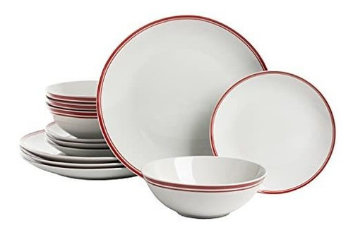 Set De Vajilla 12 Piezas 10 Strawberry Street Café Stripe