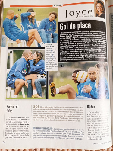Revista Época C Bernardinho,bonner, Fátima, Maitê,daiane (Usado)