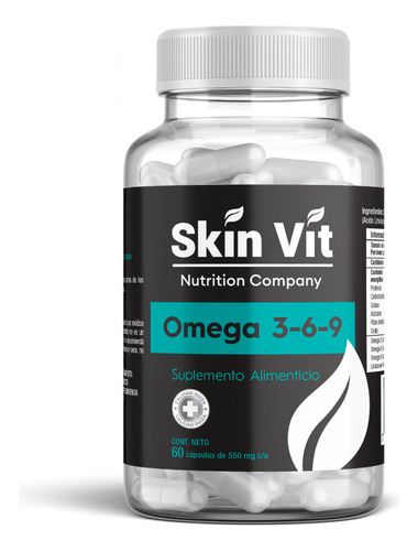 Omega 3 6 9 - Skin Vit De 60 Cápsulas Súper Premium Sabor Sin sabor