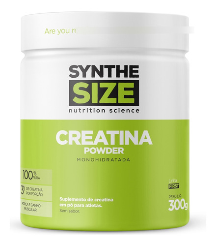 Creatina 300g Synthe Power Monohidratada Desempenho E Força Sabor Sem sabor