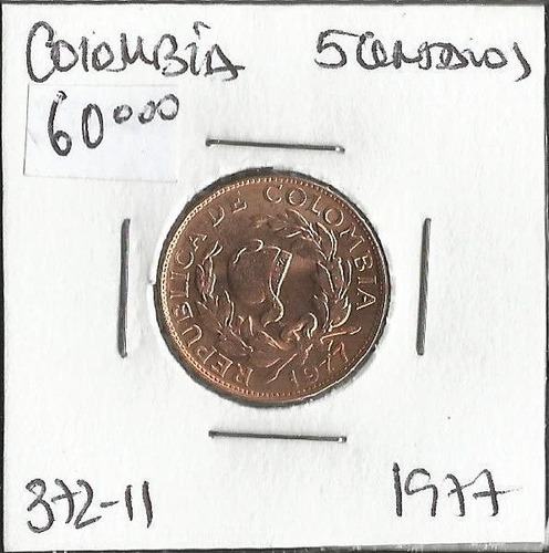 Colombia 5 Centavos 1977 Jer372.11