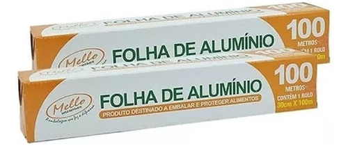 Rolo De Aluminio Reforçado Mello 30cm X 100 Metros