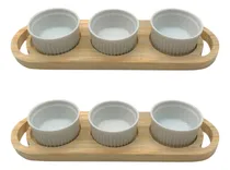 Comprar Jogo Mesa Posta 6 Ramekin 210ml Com Suporte Madeira Petiscos
