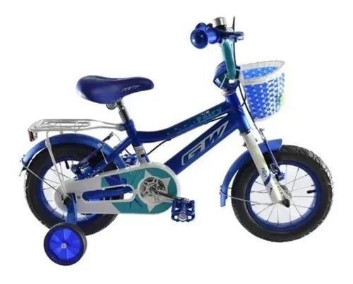 Bicicleta infantil GW Fairy R16 frenos v brakes color azul mate blanco con ruedas de entrenamiento