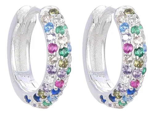 Argollas con piedras de colores hotsell