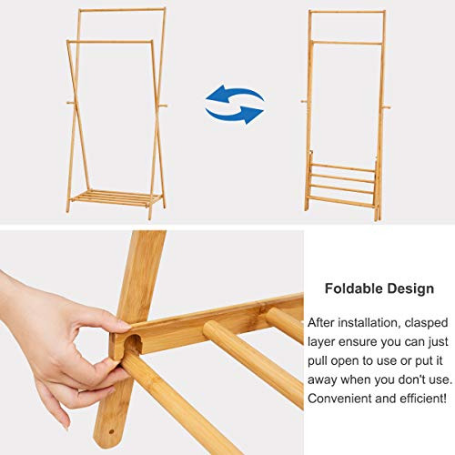 Abrigo De Bambu Para Ropa Colgante De Ropa Estante De Servi