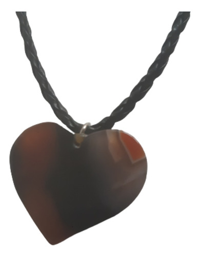 Collar Trenzado Con Dije De Piedra En Forma De Corazón