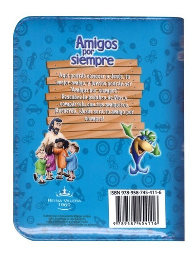 Imagen 5 de 10 de Biblia Amigos Por Siempre Rvr1960 Acolchonada Azul C/cierre