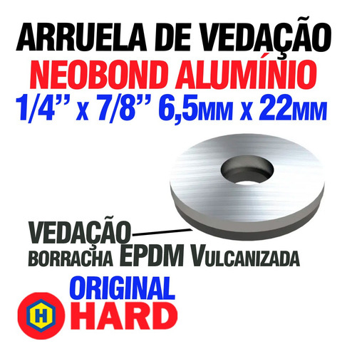 Arruela De Vedação Neobond Aluminio Hard 1/4 X 7/8 1200 Pcs