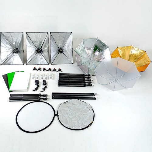 Kit de estúdio fotográfico Softbox Cicloramas Sombrilla