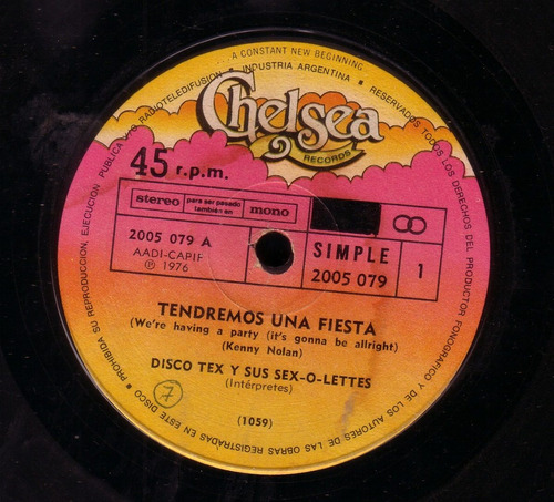 Disco Tex  Y Sus Sex - O - Lettes Tendremos Una Fiesta Pvl