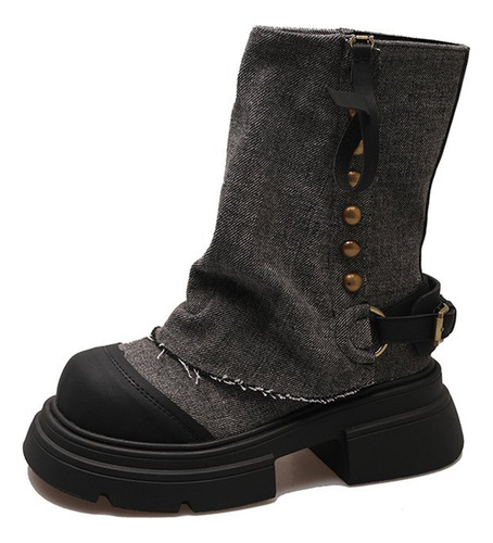 Botas Vaqueras De Alta Calidad A Media Pantorrilla For Muje