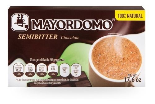 Chocolate Mayordomo Semiamargo 500g 