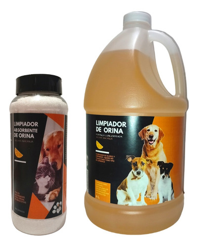 Kit Limpieza Orina Y Desechos Perros Y Gatos Naranja Exgde 