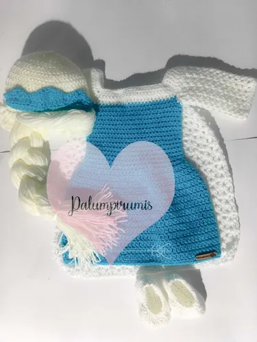 Vestido de frozen tejido a crochet sale