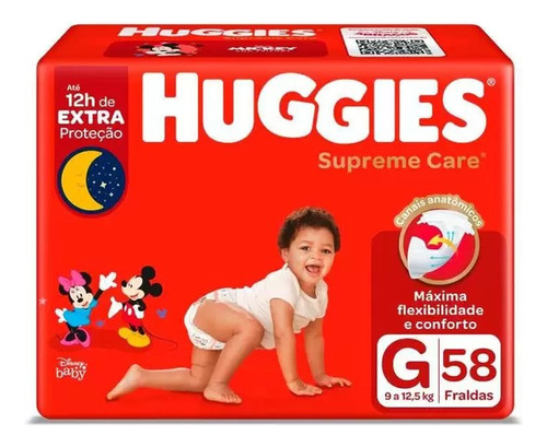 Fraldas Huggies Supleme Care G C/58 Unidades Gênero Sem Gênero Tamanho Grande (g)