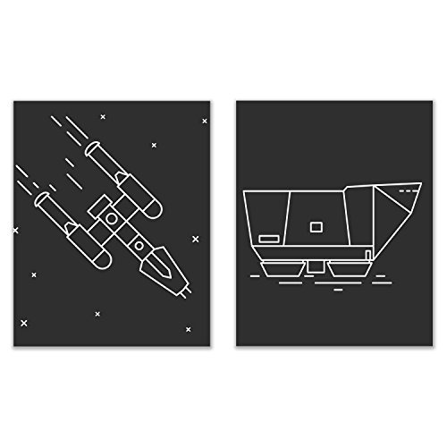 Star Wars Estampas Minimalistas Conjunto De Ocho Iconic De