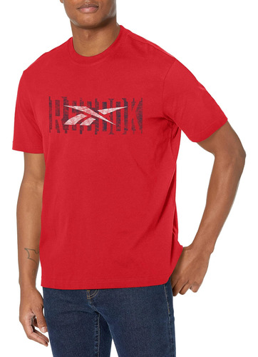 Reebok Camiseta Gráfica Estándar Para Hombre, Rojo Vectorial