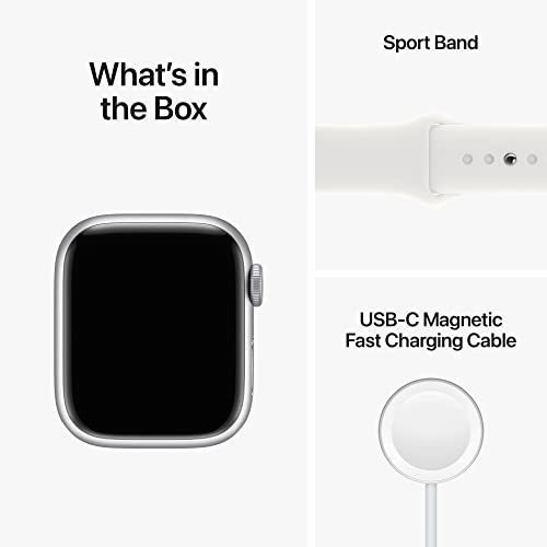Apple Watch Serie 8 Gps 41mm M/l Caja Plata Sport Band White Color De La Caja Silver Color De La Malla White (blanco)