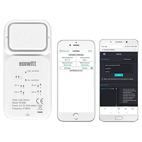 Sensor Inalámbrico De Detección De Fugas De Agua Wh55...