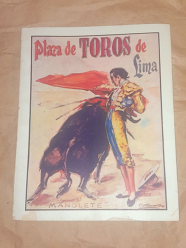 Vint_retro Folleto Antiguo Manolete Toros Año 1946