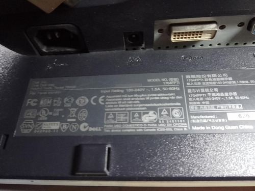Monitor 17 Marca Dell Modelo 1704 Fpt Negro (Usado)