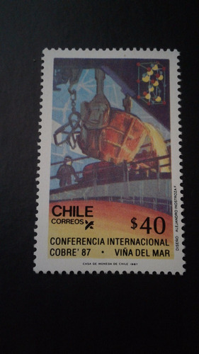 Chile Conferencia Internacional Cobre 1987 Mint (gas190)