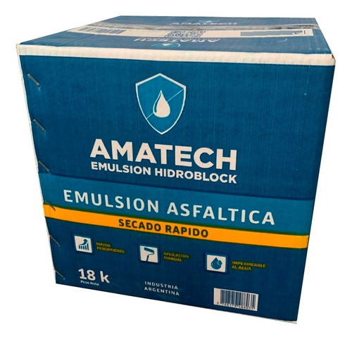 Emulsión Asfáltica Al Agua Amatech Secado Rápido 18lt Acabado Mate Color Negro