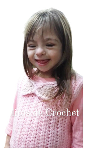 Chaleco De Niñas A Crochet Modelo Moño Talle 3- 8 Años 