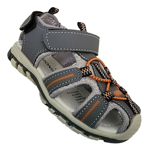 Sandalia Infantil Con Velcro Primavera Verano Gris 7008