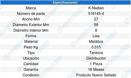 Polea Tensora Distribucion C70 L5 2.3l 97 A 02 8595191