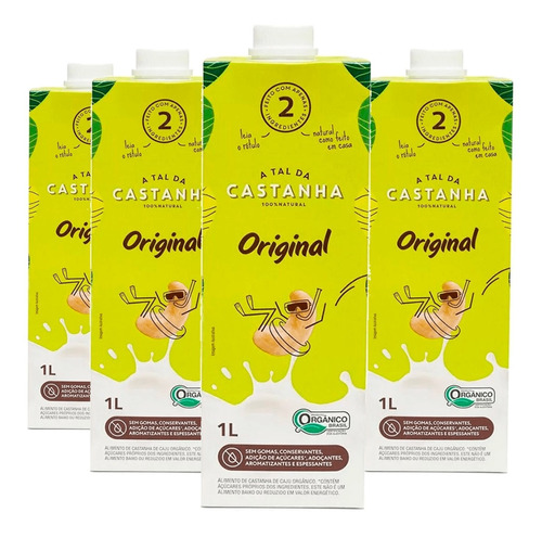 4x Bebida De Castanha De Caju  A Tal Da Castanha 1l