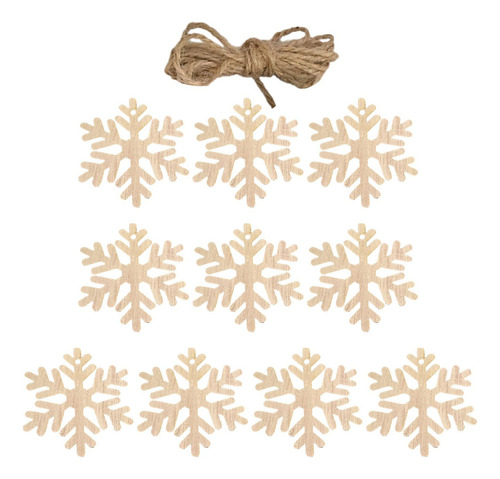 10 Piezas De Rodajas De Madera De Navidad, Recortes De