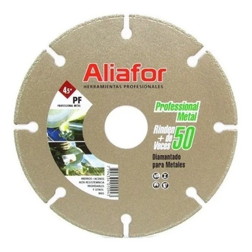 Disco Diamantado Aliafor Next 115 Mm Metal Rinde 50 Veces