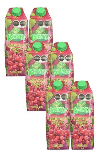 Bebida Boing 1 Litro Sabor Uva - 6 Piezas