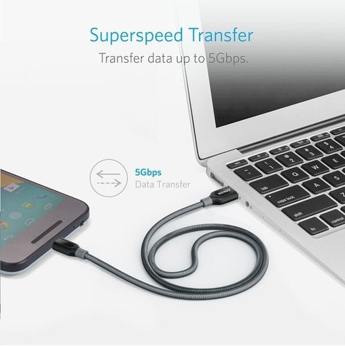 Cable Usb Tipo C Usb 3.0 Reforzado Mallado Rapido Anker S10
