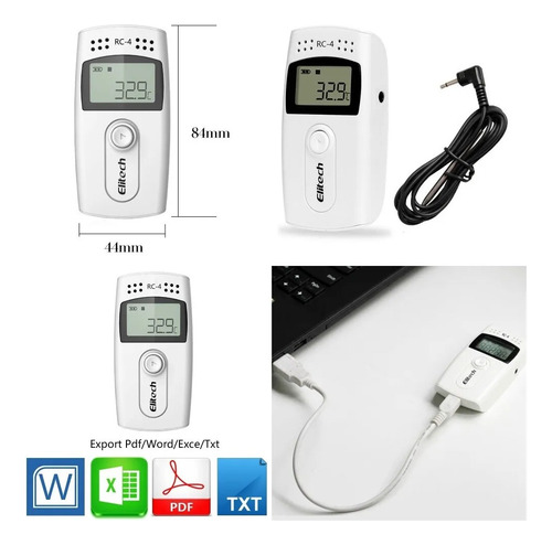 Data Logger Temperatura Con Sonda Cadena Frío Elitech Rc-4