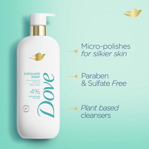 Microesmaltes Body Wash Dove Exfoliate Away Con Aha, 550 Ml