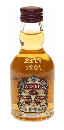 10 Whisky Escocês 12 Anos Miniatura 50ml Chivas Regal