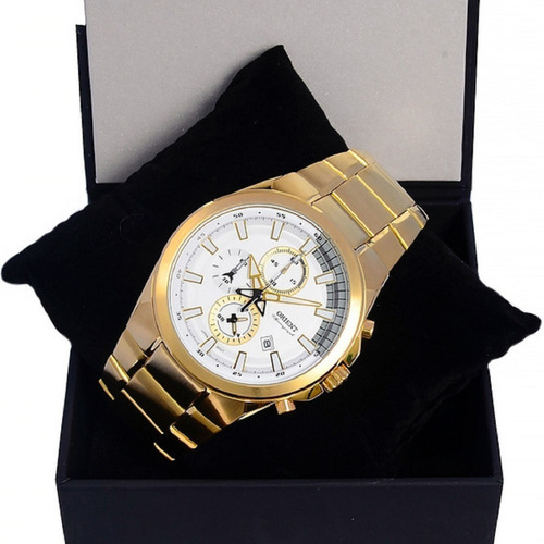 Relógio Masculino Orient Cronograph Dourado Prova D'água 50m