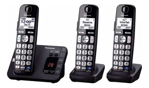 Teléfono Panasonic KX-TGE233B inalámbrico - color negro