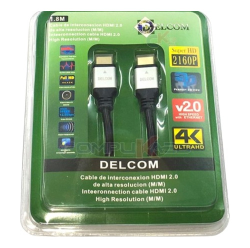 Cable Hdmi 2.0 De 1.80 Metros Delcom Ultra Hd 4k Audiovideo