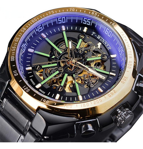 Reloj De Lujo Winner Para Hombre, Esfera Grande, Relojes Lum